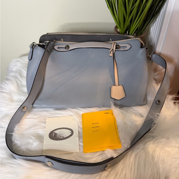 Fendi Light Blue and Beige Shoulder Bag - Picture 5 of 9